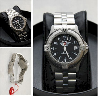 Đồng hồ đeo tay Swiss Air Force All Stainless Steel Black Dial