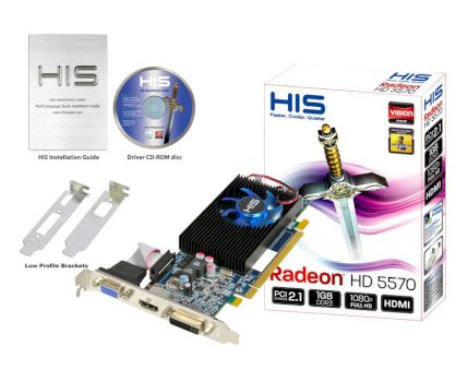 HIS HD 5570 Fan H557FO1G (ATI Radeon HD 5570, GDDR3 1024MB, 128-bit, PCI-E 2.1)