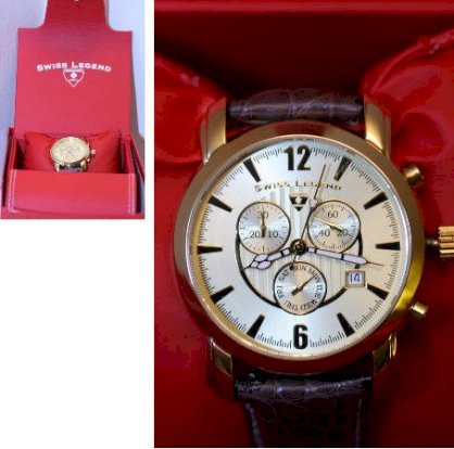 Đồng hồ đeo tay Swiss Legend Chronograph Brown Leather Strap