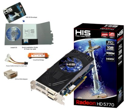 HIS HD 5770 Fan H577FK1GD (ATI Radeon HD 5770, GDDR5 1024MB, 128-bit, PCI-E 2.1)