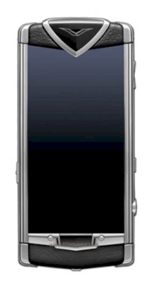 Vertu Constellation Polished Stainless Steel Model with Sapphire Screen and Black Leather
