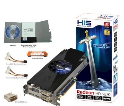 HIS HD 5870 iCooler V Turbo H587FNT1GD (ATI Radeon HD 5870, GDDR5 1024MB, 256-bit, PCI-E 2.1)