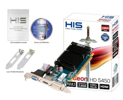 HIS 5450 Silence H545HMHR1G (ATI Radeon HD 5450, DDR3 1GB, 64-bit, PCI-E 2.0)