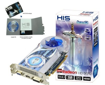 HIS HD 5670 IceQ H567Q1G (ATI Radeon HD 5670, GDDR5 1024MB, 128-bit, PCI-E 2.1)