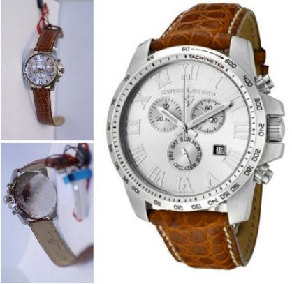 Đồng hồ đeo tay Swiss Legend Defender Chronograph Brown Alligator