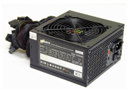 logisys 600W Black 120mm Dual-Ball Bearing Fan P4/P8 Sli Ready ATX PSU PS600XBK12