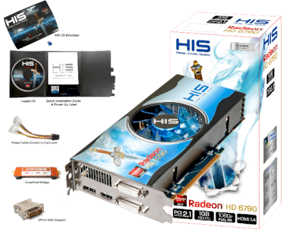 HIS 6790 Fan H679F1GD (ATI Radeon HD 6790, GDDR5 1024MB, 256-bit, PCI-E 2.1)