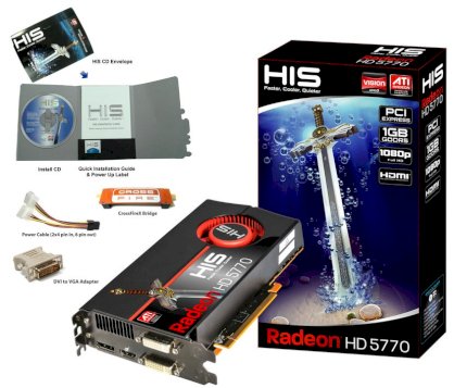 HIS HD 5770 H577F1GD (ATI Radeon HD 5770, GDDR5 1024MB, 128-bit, PCI-E 2.1)