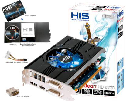 HIS 6770 Fan H677FN1GD (ATI Radeon HD 6770, GDDR5 1024MB, 128-bit, PCI-E 2.1)