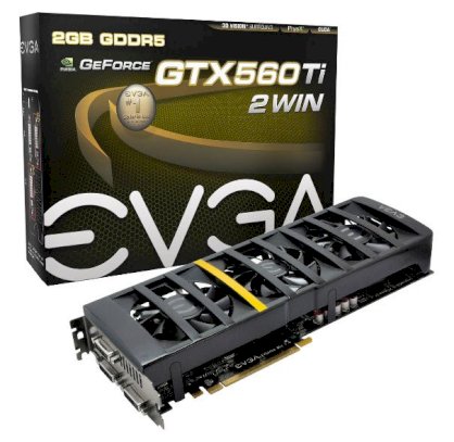 EVGA GeForce GTX 560 Ti 2Win (NVIDIA GTX 560 Ti, 2GB, GDDR5, 2x256 bit, PCI Express 2.0 16x)  02G-P3-1569-KR
