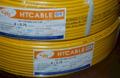 Dây đôi mềm dẹt nhiều sợi HTCABLE (CCA/PVC/PVC) VCAmd 2x0.75 CU