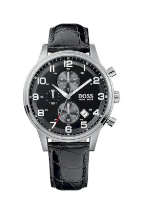 Đồng hồ Hugo Boss Watch, Men's Black Leather Strap H2006