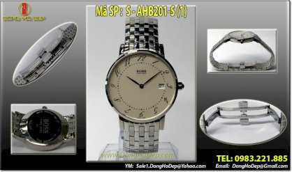 Đồng hồ đeo tay HugoBoss 2 kim. lịch ngày. hàng siêu cao cấp. quazt. S-AHB201-S(1)