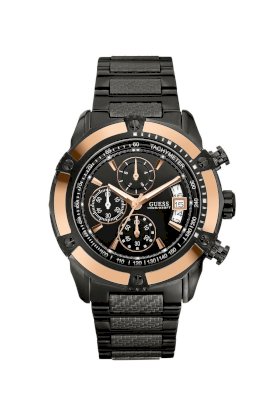 Đồng hồ Guess Watch, Men's Chronograph High Gear Sport Black Ion Plated Bracelet 43mm U22503G1