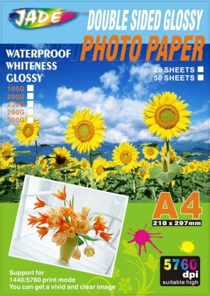 Giấy in ảnh Jade Photo Paper Double side Glossy photo paper A4 5760dpi 160G 50 Sheets
