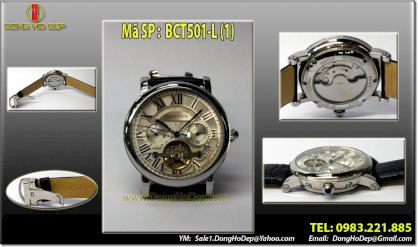 Đồng hồ đeo tay Cartier 5 kim. cơ automatic. tourbilon. BCT501-L(1)
