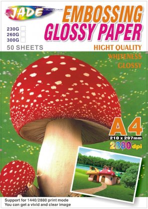 Giấy in ảnh Jade Embossing Glossy Paper hight quality A4 2880dpi 300G 50 Sheets