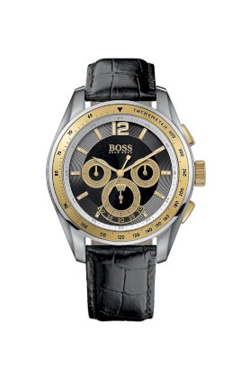 Đồng hồ Hugo Boss Watch, Men's Chronograph Black Croc Embossed Leather Strap 1512511