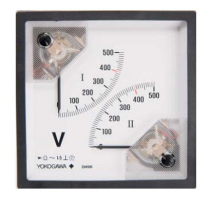 Dual AC Voltmeter taut band rectifier Yokogawa DN96A22-VLS-N-L-BL 5V