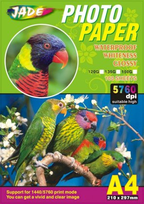 Giấy in ảnh Jade Photo Paper Photo paper for Desktop printer A4 5760dpi 135G100 Sheets