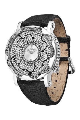 Đồng hồ Juicy Couture Watch, Women's Queen Couture Black Grosgrain Strap 43mm 1900851