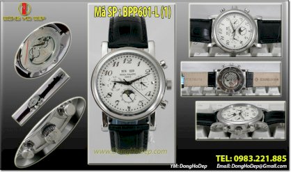 Đồng hồ đeo tay Patek Phillip 6 kim. lịch thứ, ngày, tháng, năm. cơ automatic. BPP601-L(1)