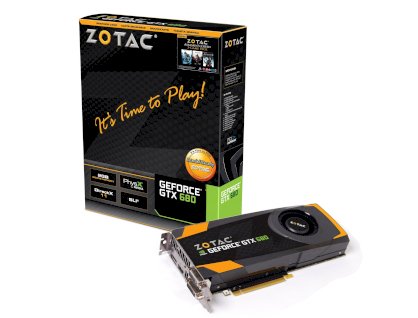 ZOTAC GeForce GTX 680 [ZT-60101-10P] (NVIDIA GTX 680, GDDR5 2GB, 256-bit, PCI-E 3.0)