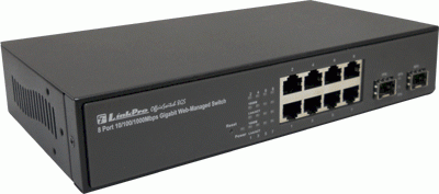 Linkpro 8 Port 10/100/1000Mbps Gigabit SNMP/Managed Ethernet Switch w/2 combo SFP slot SGS-802