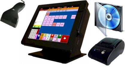 Máy tính tiền cảm ứng Youngpos CT150A + Phần mềm Shop + Máy in + Scanner