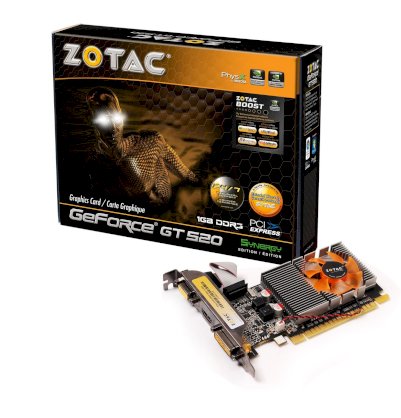 ZOTAC Synergy GeForce GT 520 [ZT-50604-10H] (NVIDIA GT 520, 1GB GDDR3, 64-bit, PCI-E 2.0)