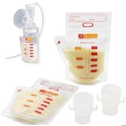 BP3559 - Túi trữ sữa AMEDA, 150ml, hộp 20 túi, kèm 2 ống nối với máy hút, túi được tiệt trùng sẵn, Free BPA, Thụy Sĩ (AMD172421)