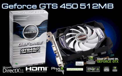 Inno3D Geforce GTS 450 (NVIDIA GTS 450, 512MB GDDR5, 128-bit, PCI-E 2.0)