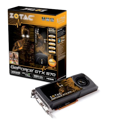 ZOTAC GeForce GTX 570 [ZT-50201-10P] (NVIDIA GTX 570, 1280MB GDDR5, 320-bit, PCI-E 2.0)