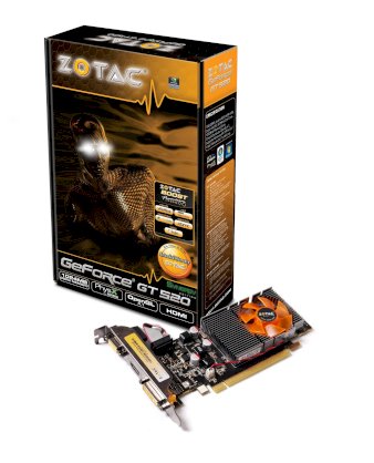 ZOTAC Synergy GeForce GT 520 [ZT-50603-10L] (NVIDIA GT 520, 1GB GDDR3, 64-bit, PCI-E 2.0)