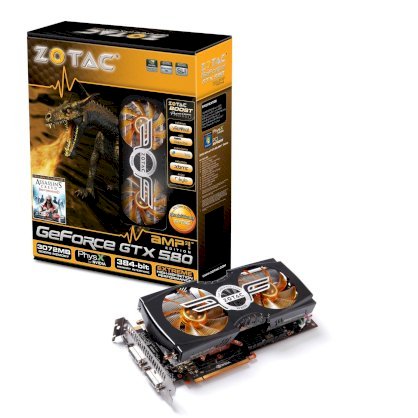 ZOTAC AMP²! GeForce GTX 580 [ZT-50104-10P] (NVIDIA GTX 580, 3GB GDDR5, 384-bit, PCI-E 2.0)