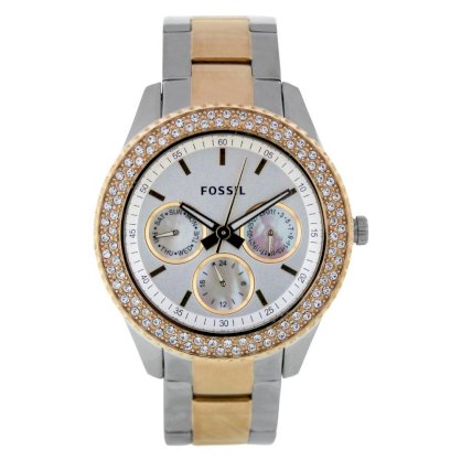 Fossil Women's ES2944 Two Tone Stainless Steel Analog with Silver Dial Watch