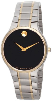 Movado Men's 0606388 Serio Two-Tone Stainless-Steel Black Round Dial Watch