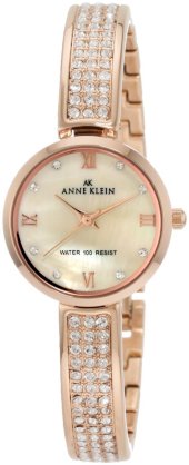 Đồng hồ AK Anne Klein Women's 10/9786CMRG Swarovski Crystal Accented Rosegold-Tone Half Bangle Watch