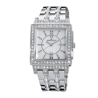 Đồng hồ AK Anne Klein Women's 109677MPSV Swarovski Crystal Silver-Tone Mother-Of-Pearl Dial Dress Bracelet Watch