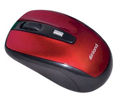 Inland 07444 2.4GHz Wireless Optical Mouse (Burgundy)