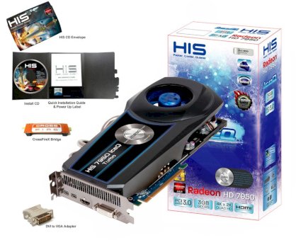 HIS 7950 IceQ 3GB GDDR5 PCI-E DVI/HDMI/2xMini DP H795QT3G2M (ATI Radeon HD 7950, GDDR5 3072MB, 384-bit, PCI-E 3.0)