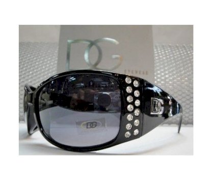 Kính thời trang Nữ DG Sunglasses Eyewear rhinestones black frame - B002XVVJ5O