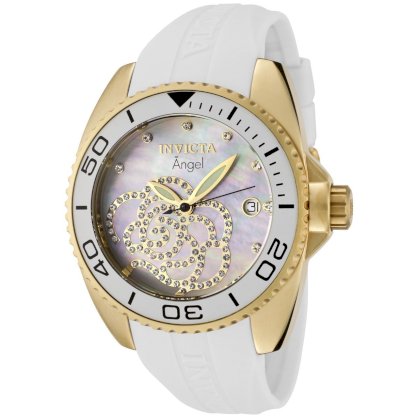 Invicta Women's 0488 Angel Collection Cubic Zirconia Accented Polyurethane Watch
