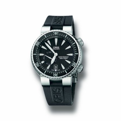 Oris Men's 64376377454RS Divers Titan Small Second Date Automatic Black Dial Watch