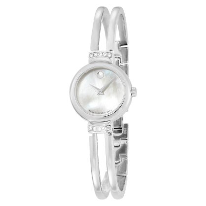 Movado Women's 606353 Harmony Stainless-Steel with Diamonds Mother of pearl Round Dial Watch