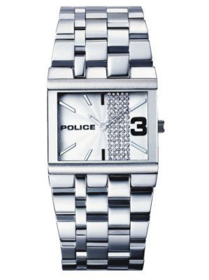 Police Women's PL-10501BS/04M Glamour Square Silver Dial Watch