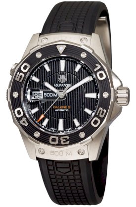 TAG Heuer Men's WAJ2110.FT6015 Aquaracer Calibre 5 Automatic 500M Black Rubber Watch