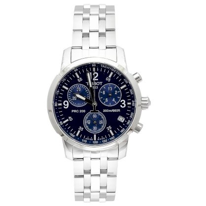 Tissot Men's T17158642 T-Sport PRC200 Chronograph Stainless Steel Blue Dial Watch