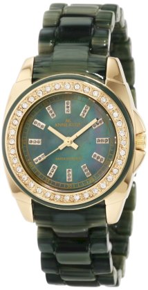 Đồng hồ AK Anne Klein Women's 10/9668OMOG Swarovski Crystal Accented Green Marbleized Gold-Tone Bracelet Watch