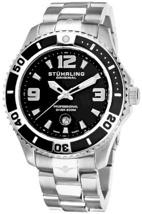 Stuhrling Original Men's 161B3.33111 Watersports Regatta Grand II Swiss Quartz Divers Date Stainless Steel Watch